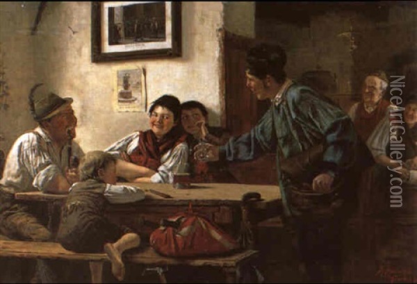 Der Wanderh,ndler Oil Painting - Theodor Kleehaas