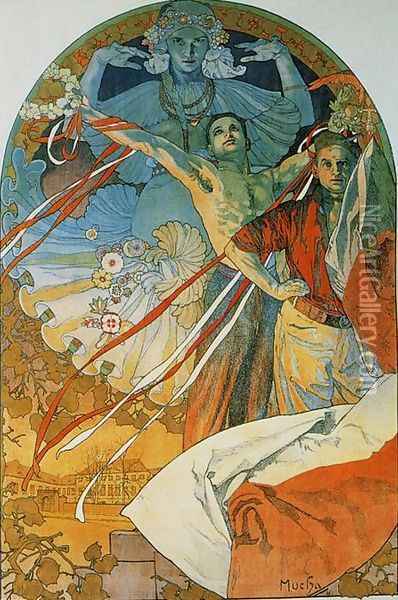 8th Sokol Festival. 1912 Oil Painting - Alphonse Maria Mucha