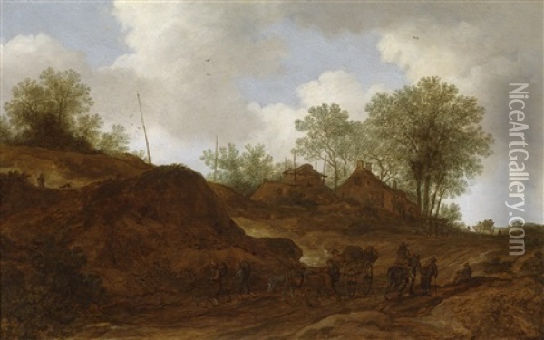 Reisende Auf Einem Dunenweg Oil Painting - Pieter De Molijn