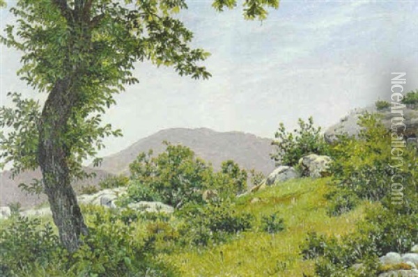 Landskab Fra Chambery Oil Painting - Vilhelm Peter Karl Kyhn
