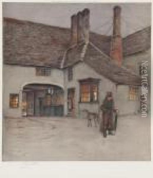 Saracen's Head Hotel, Northamptonshire Oil Painting - Cecil Charles Aldin