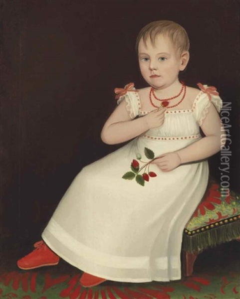 Portrait Of Mary Margaret Deuel Oil Painting - Ammi Phillips