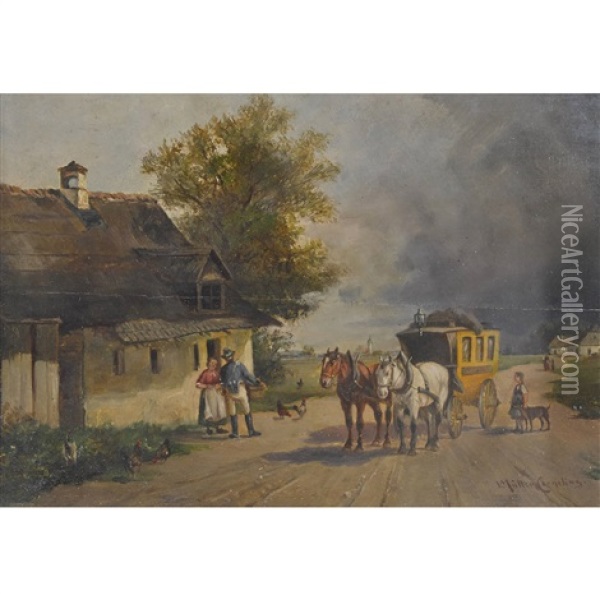 Die Postkutsche Oil Painting - Ludwig Mueller-Cornelius