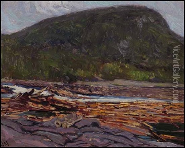 Sketch For Logs In The Gatineau Oil Painting - James Edward Hervey MacDonald