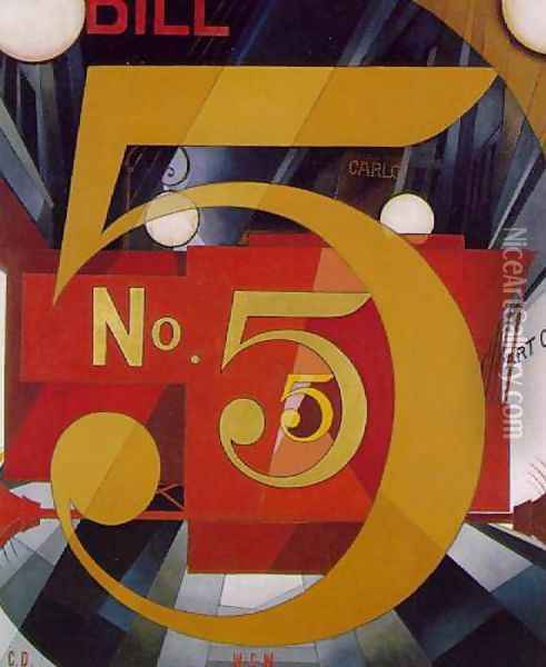 The Figure Five in Gold Oil Painting - Charles Demuth