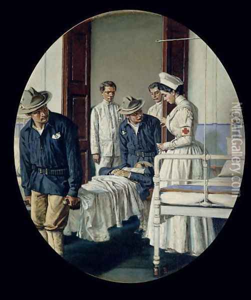 In a military Hospital Oil Painting - Vasili Vasilyevich Vereshchagin