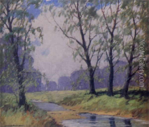 Old Willows Oil Painting - James Topping
