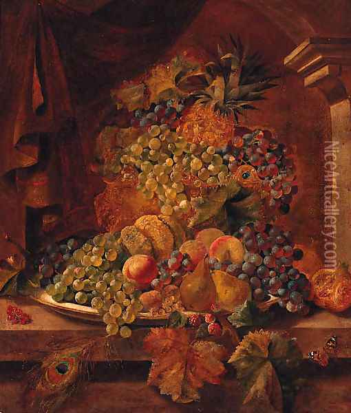 Grapes Oil Painting - Henry A. Major