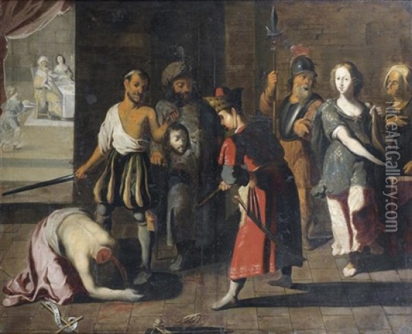 La Decapitation De Saint Jean-baptiste Oil Painting - Paul Ryckx