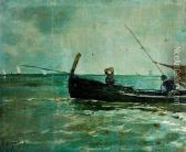 Barque De Peche Oil Painting - Carlo Pellegrini
