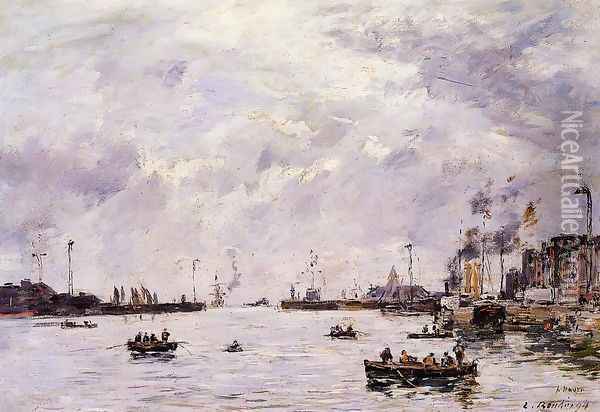 Le Havre, the Outer Port Oil Painting - Eugene Boudin