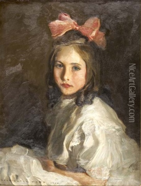 Untitled (portrait Of A Young Girl) Oil Painting - Harrington Mann