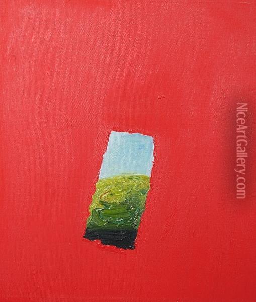 'red View No.4', 1991 Oil Painting - Jin Jian