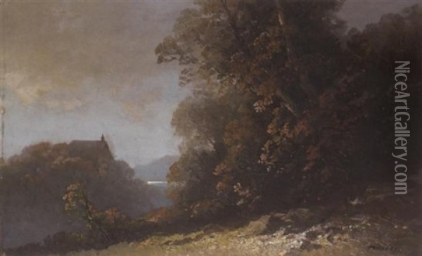 Herbstliche Landschaft Oil Painting - Oskar Mulley