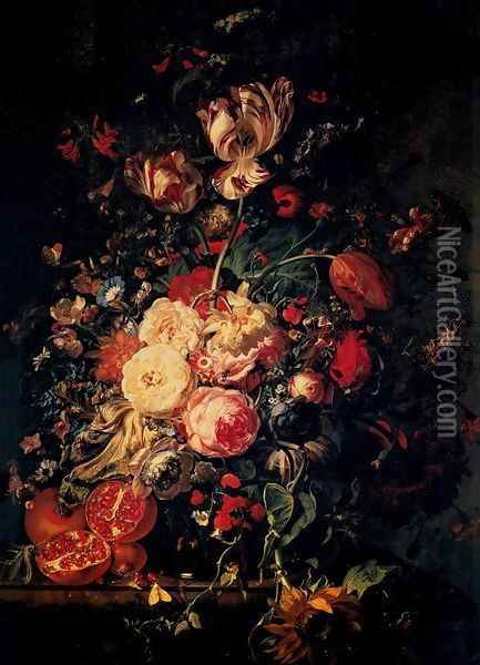 Still-Life with Flowers Oil Painting - Rachel Ruysch