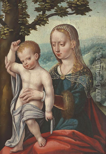 The Virgin and Child Oil Painting - Jan Sanders Van Hemessen