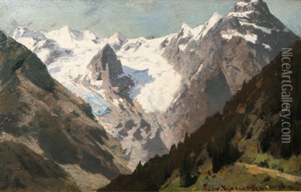 In The High Mountains Oil Painting - Otto von Kameke