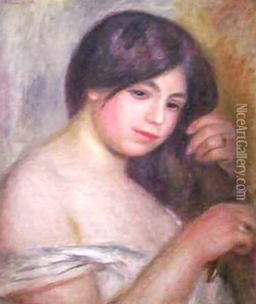 Woman Combing Her Hair Oil Painting - Pierre Auguste Renoir