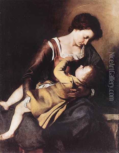 Madonna Oil Painting - Orazio Gentileschi