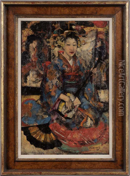Music In Japan Oil Painting - Edward Atkinson Hornel