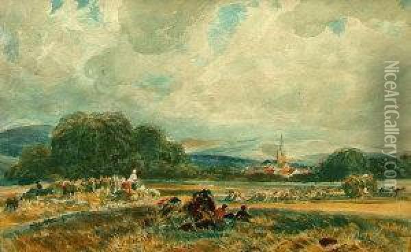 Harvesting Scene Oil Painting - Peter de Wint