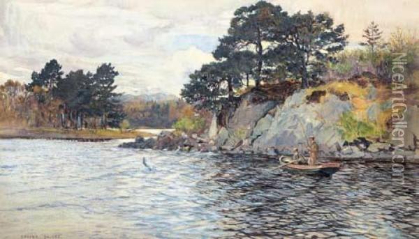 Among The Islands Oil Painting - Ernest Edward Briggs