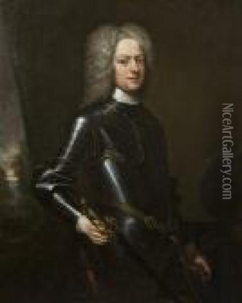 Portrait Of A Gentleman In Armour Oil Painting - Garret Morphy