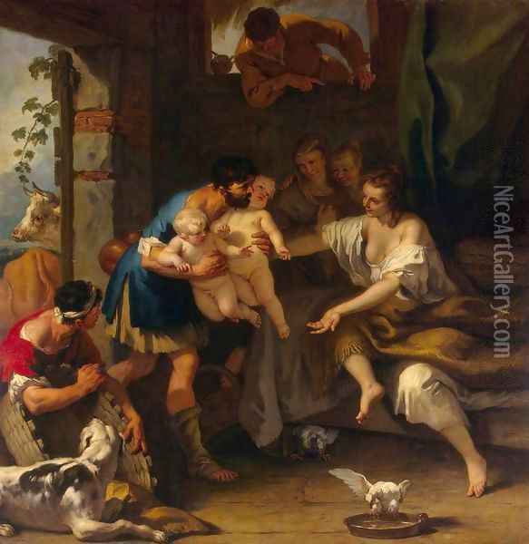 Childhood of Romulus and Remus Oil Painting - Sebastiano Ricci