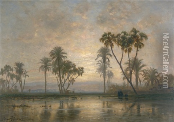 Abendlicht Uber Dem Nil Oil Painting - Ernest Karl Eugen Koerner