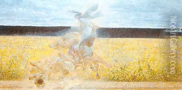 In the Dust Storm 1893 Oil Painting - Jacek Malczewski