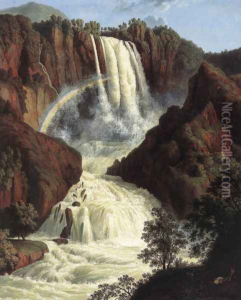 The Waterfalls at Terni 1779 Oil Painting - Jacob Philipp Hackert