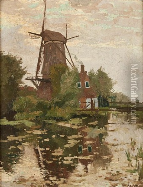 Moulin A Rotterdam Oil Painting - Paul Leduc