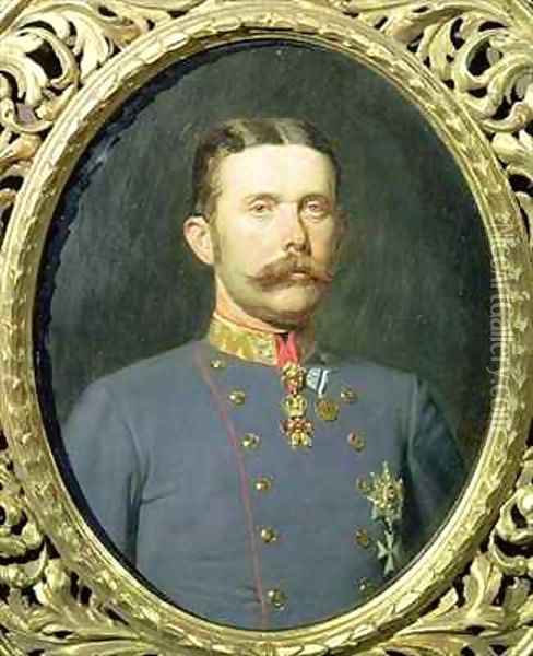 Portrait of Archduke Franz Ferdinand of Austria (1863-1914) nephew of the Emperor Franz Joseph Oil Painting - Theodor Breidwiser or Breitwieser