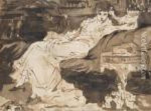 Portrait De Sarah Bernhardt Oil Painting - Georges Jules Victor Clairin