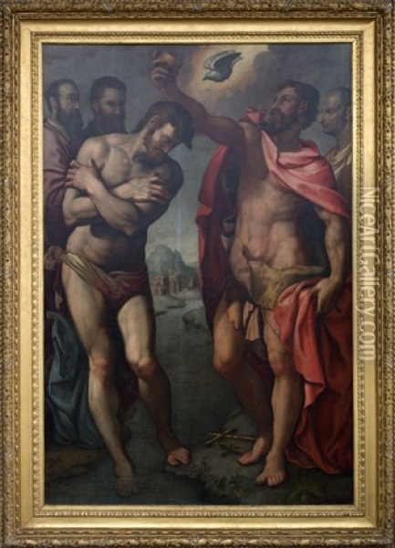 Le Bapteme Du Christ Oil Painting - Jacopo del Conte