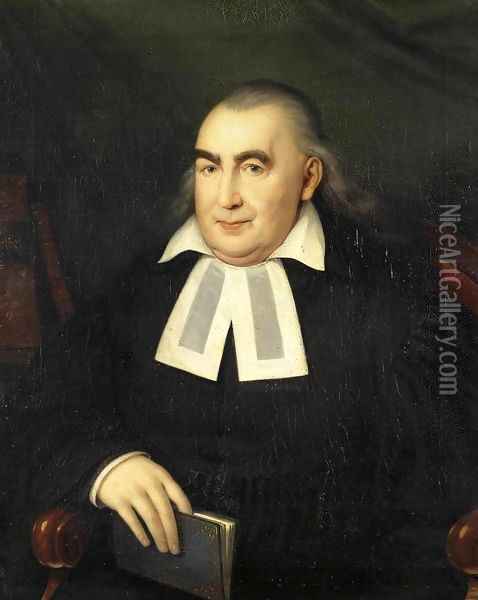 Portrait of a Pastor Oil Painting - Johann Baptist the Elder Lampi