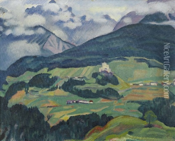 Alplandschaft Mit Burgruine Oil Painting - Emil Cardinaux
