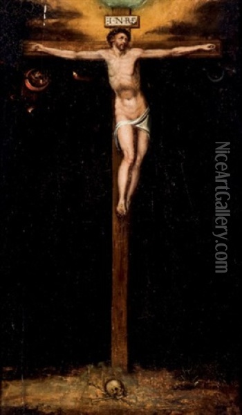 Crucificado Oil Painting - Gillis Mostaert the Elder