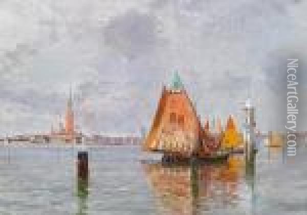 Barche Pescherecce Nella Laguna Di Venezia Oil Painting - Carlo Brancaccio