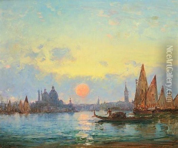 La Baie De Venise Oil Painting - Paul Charles Emmanuel Gallard-Lepinay
