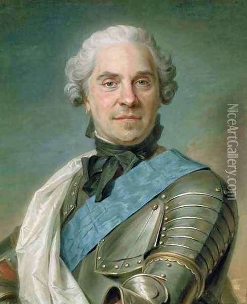 Portrait of Maurice 1696-1750 Comte de Saxe Oil Painting - Maurice Quentin de La Tour