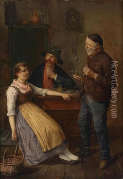 Tavern Flirtation Oil Painting - Anton Seitz