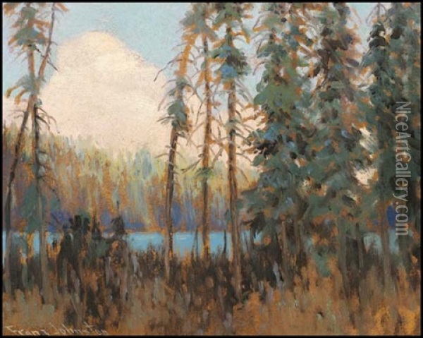 Northern River Oil Painting - Francis Hans Johnston