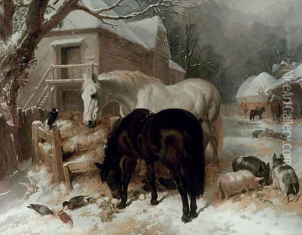 Farmyard Scene Oil Painting - John Frederick Herring Snr
