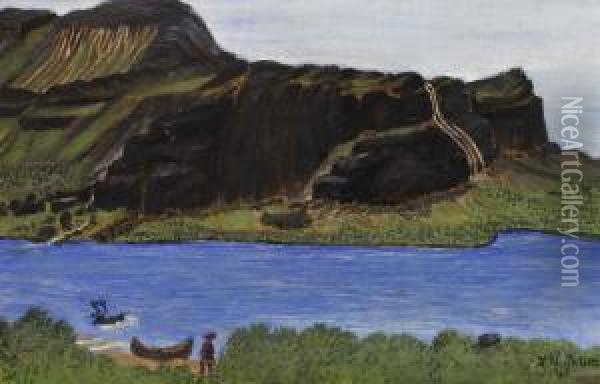 Fjallandskap Oil Painting - Nils Nilsson Skum