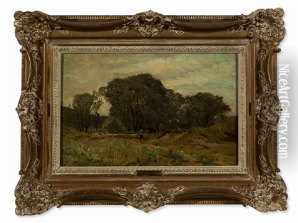 The Brushwood Collector Oil Painting - Edmond Marie Petitjean