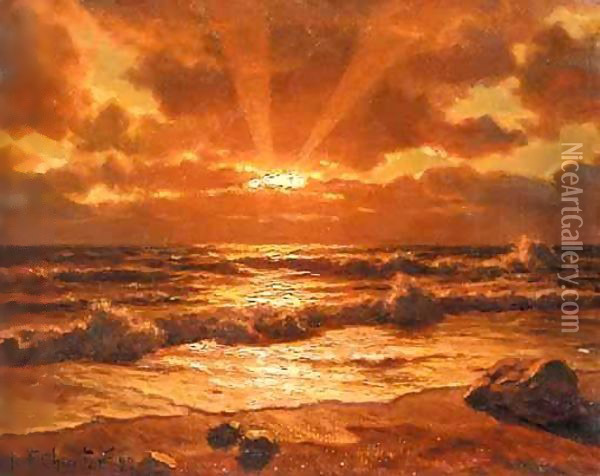 Sunrise Oil Painting - Ivan Fedorovich Choultse