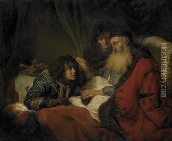 Isaac Blessing Jacob Oil Painting - Govaert Flinck