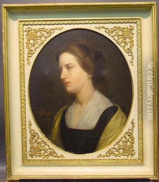 Portrait Of Agnes Gordon Higginson Fuller Oil Painting - George Fuller