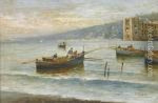 Golf Von Neapel Mit Palazzo Donn'anna Oil Painting - Attilio Pratella